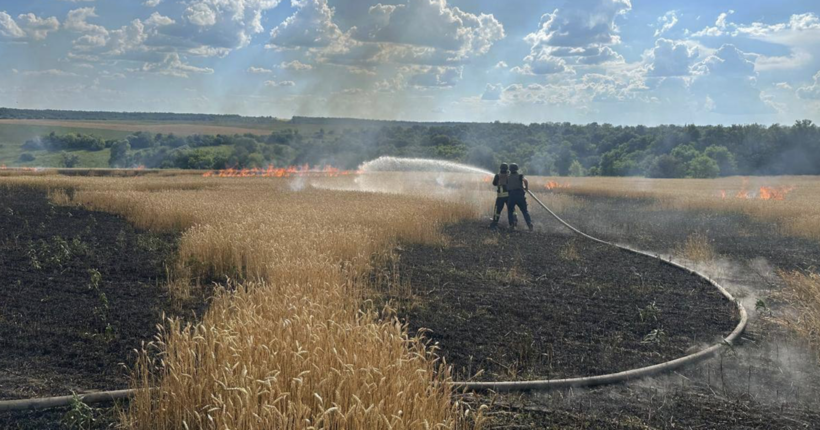 Знищення урожаю: ворог цілеспрямовано обстріляв пшеничне поле на Харківщині