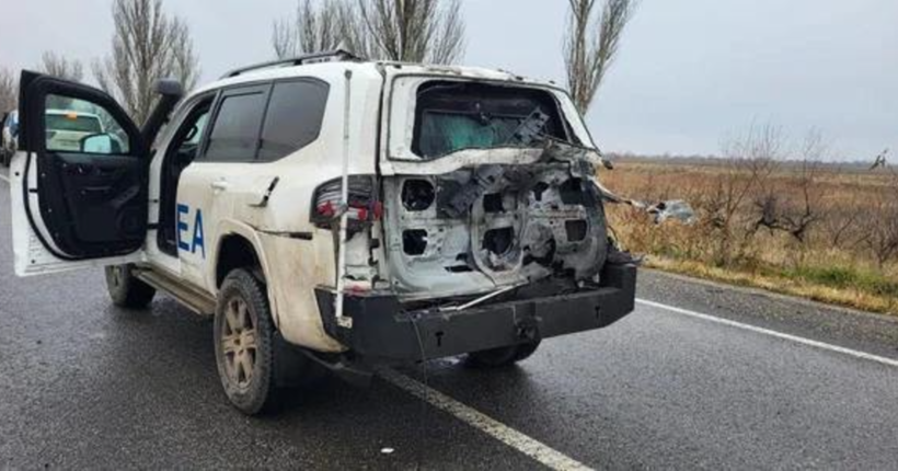 Безпілотник атакував службовий автомобіль МАГАТЕ, який прямував в бік ЗАЕС