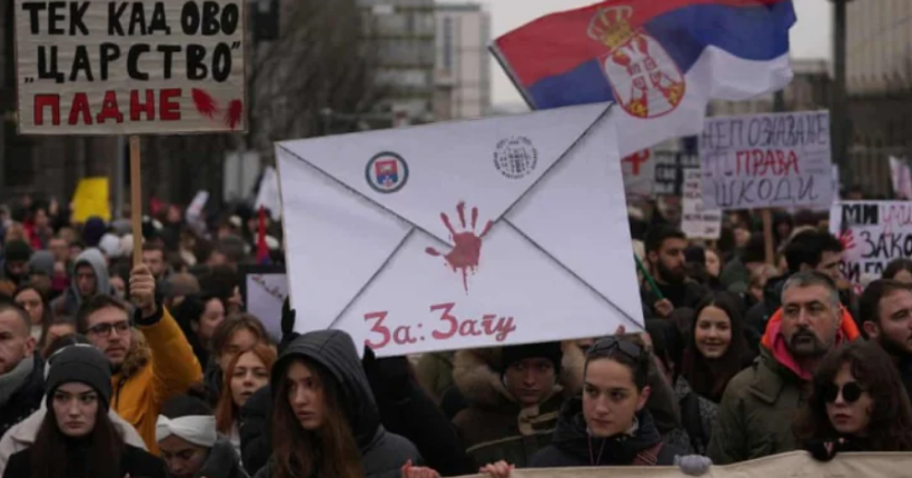 Сербські студенти вийшли на мітинг проти політики президента Вучича та його партії