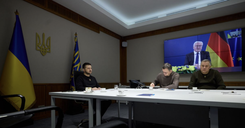 Зеленський по відеозв’язку обговорив зі Штайнмаєром ситуацію на фронті, оборонну підтримку та українську формулу миру