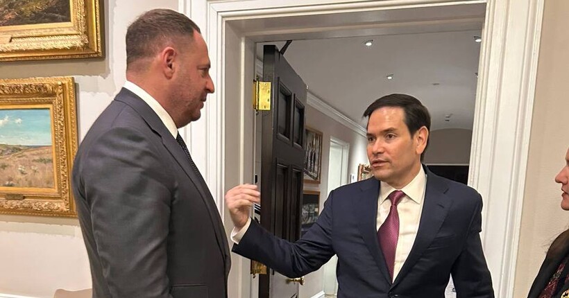 Єрмак зустрівся з Рубіо для обговорення підтримки України та подальших санкцій