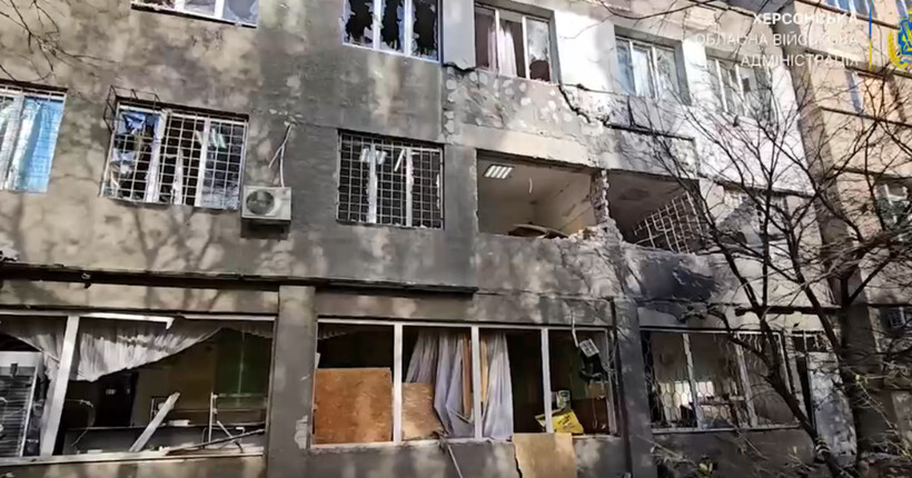 В ОВА показала кадри російського удару по дитячій лікарні у Херсоні (відео)