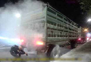У Запоріжжі колесо вантажівки загорілося на ходу: патрульні оперативно ліквідували загрозу