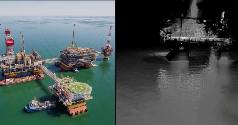 Дрони СБУ повторно уразили нафтовидобувні платформи рф у Каспійському морі