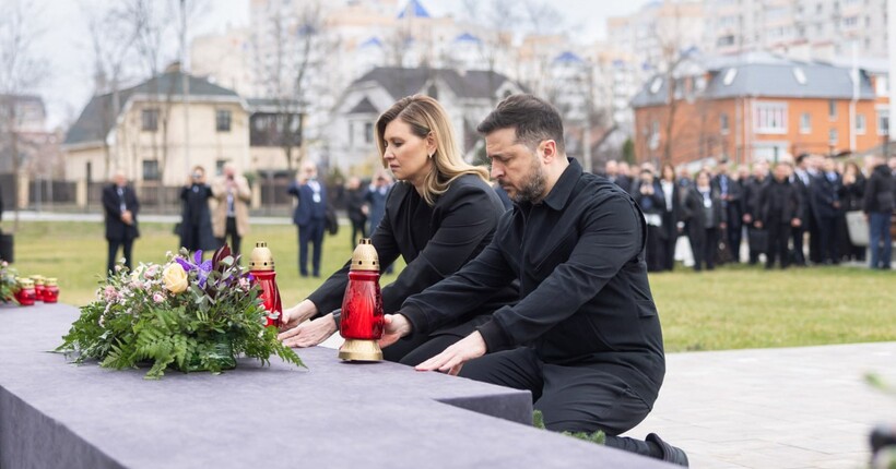 Подружжя Зеленських вшанувало пам'ять загиблих під час окупації у Бучі