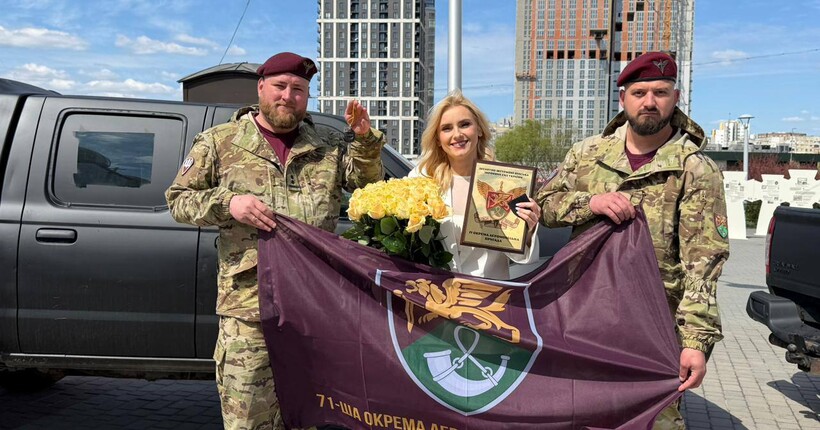 Побачила збір в ефірі телемарафону: Ірина Федишин передала пікап військовим 71 ОАеМБр