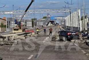 Окупаційна влада заявила про часткове обвалення мосту в Новоазовську