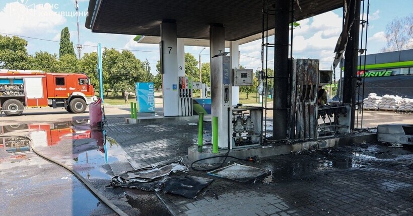 Окупанти вдарили дронами по АЗС у двох районах Харкова: постраждала людина