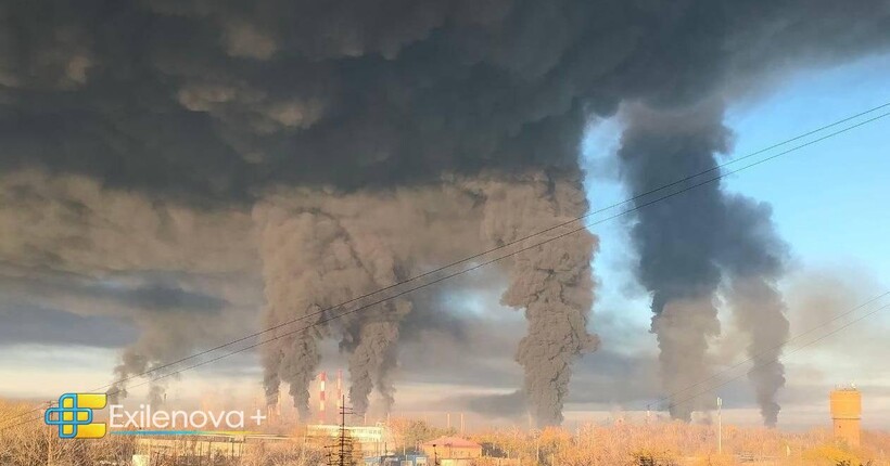 Палає Новокуйбишевський НПЗ: зафіксовано щонайменше 11 осередків пожежі (відео)