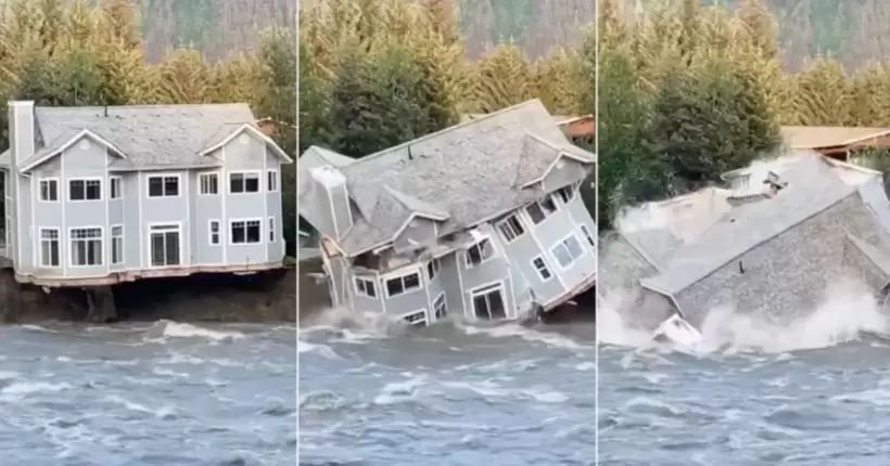 Через прорив льодовикового озера на Алясці під воду пішло два житлові будинки (відео)