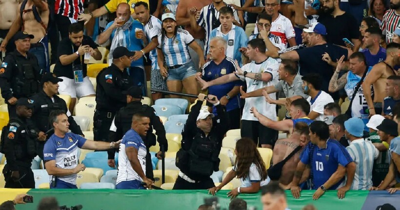 Футбольні фанати влаштували бійку і ледь не зірвали матч збірних Бразилії та Аргентини