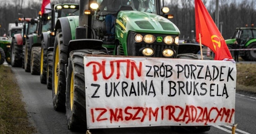 У Польщі поліція відреагувала на фермера з плакатом-зверненням до Путіна