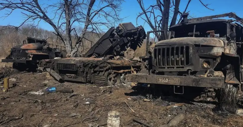 Сухопутні війська України дронами зупинила рух колони ворожої техніки на Донеччині