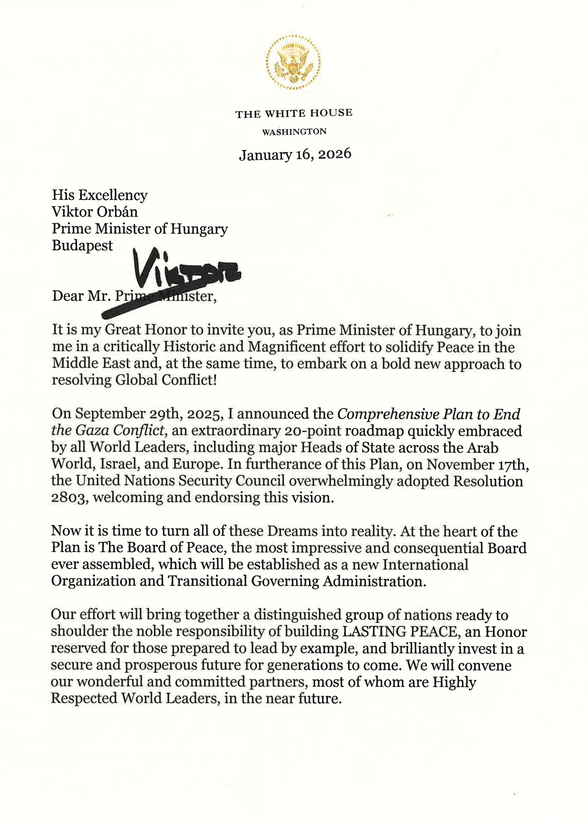 лист Трампа