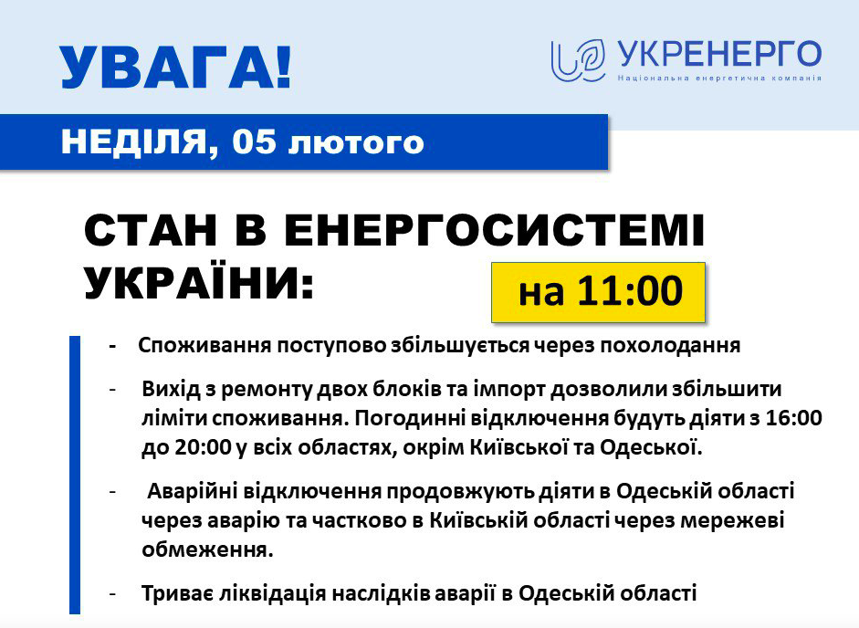 В Україні збільшується споживання електроенергії