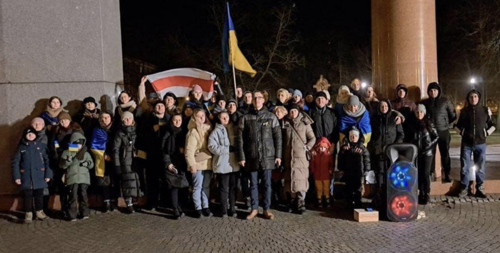 Перша річниця вторгнення росії в Україну: у Литві пройшов мітинг