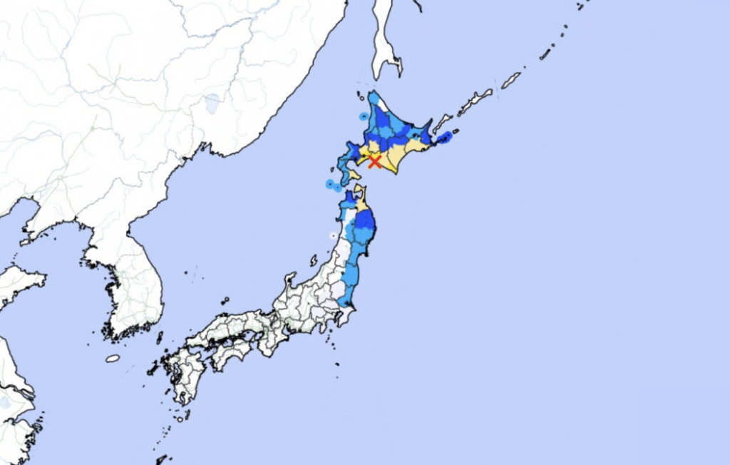 На півночі Японії стався землетрус магнітудою 6,2